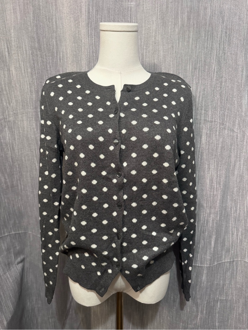 Ann Taylor Polka Dot Button-Down Cardigan - Size M